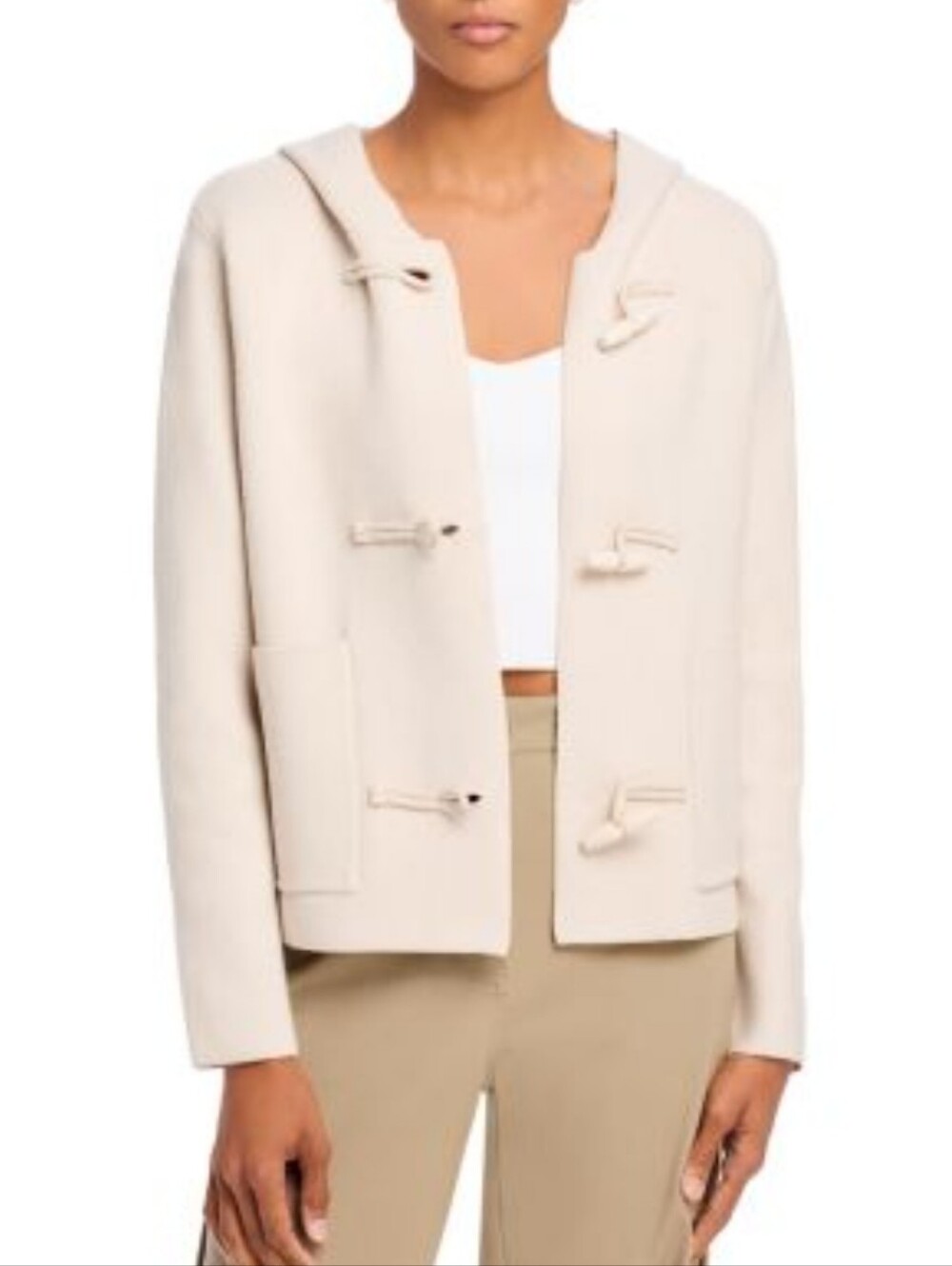 Sioni Double Knit Toggle Hooded Jacket Medium